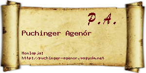 Puchinger Agenór névjegykártya